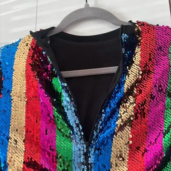 Rainbow sequin long sleeve top - Picture 5 of 7
